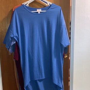 LuLaRoe Vibrant Blue Short Sleeve Top